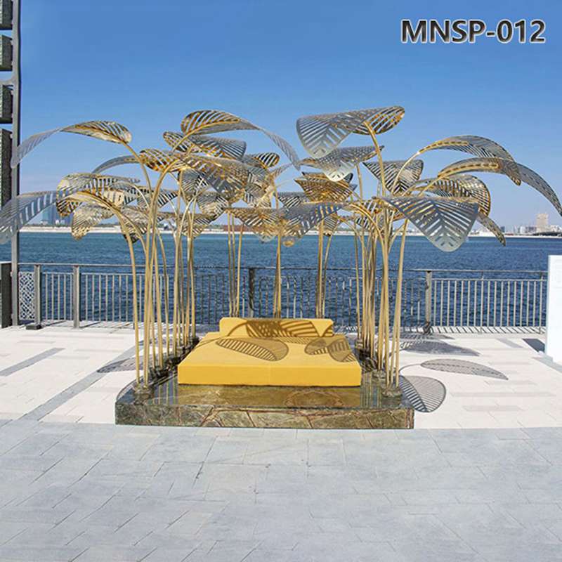 Large Metal Palm Tree Sculpture for Seashore MNSP-012