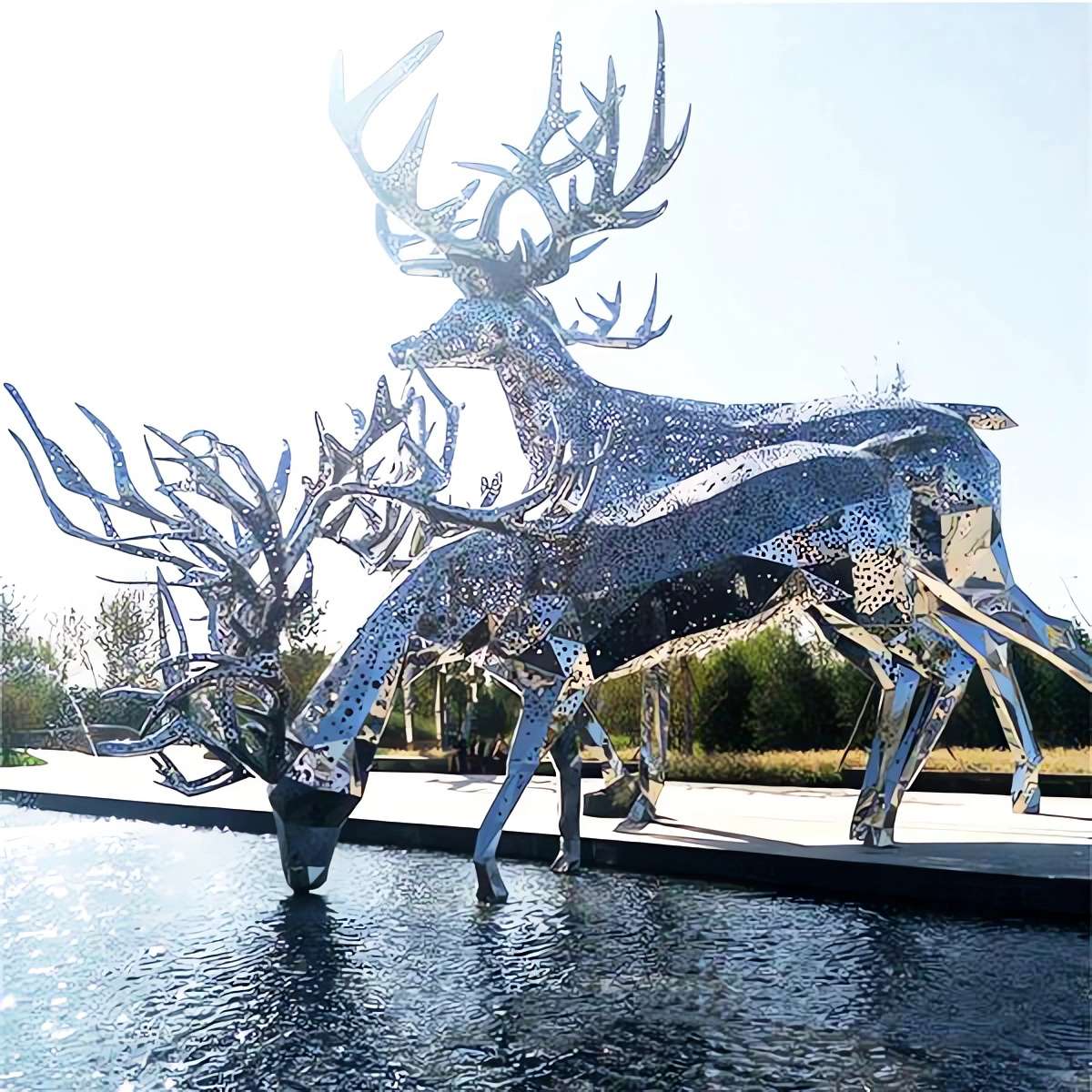 METAL DEER STATUE (5)