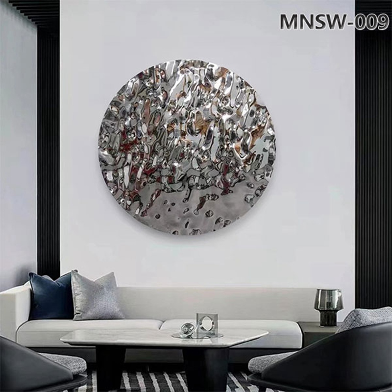 Stainless Steel Wall Water Ripple Sculpture for Sale MNSW-009