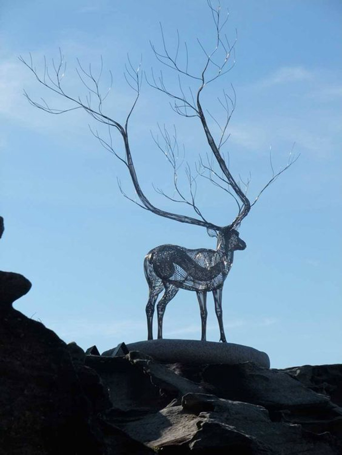 metal wire deer sculpture (2)