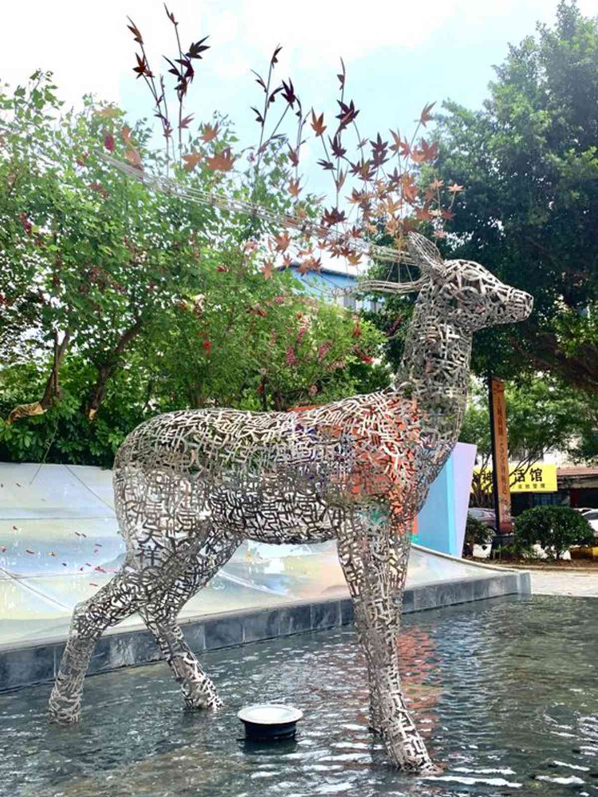 metal wire deer sculpture (6)