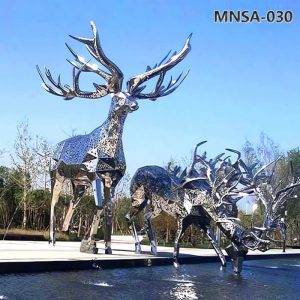 stainless steel deer sculpture (1)