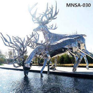 stainless steel deer sculpture (2)