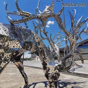 stainless steel deer sculpture (4)