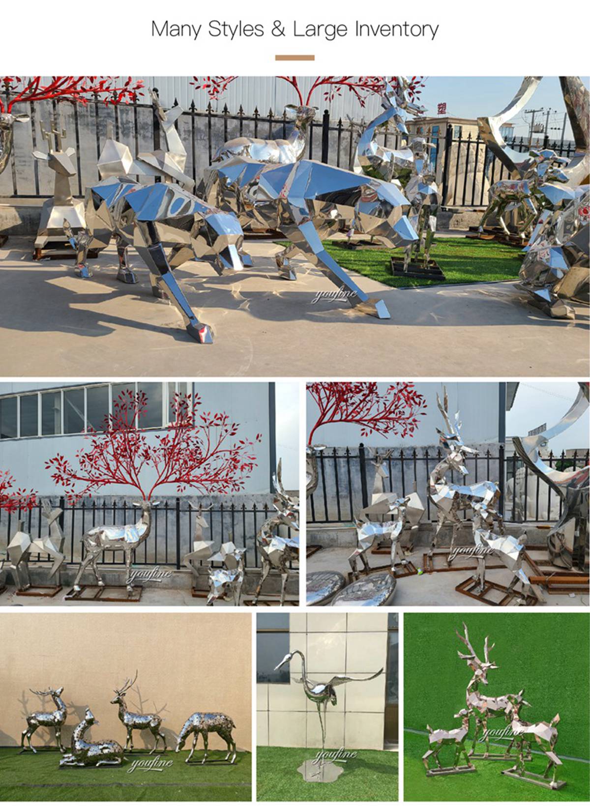 STAINLESS STEEL ANIMAL SCULPTURE (6)