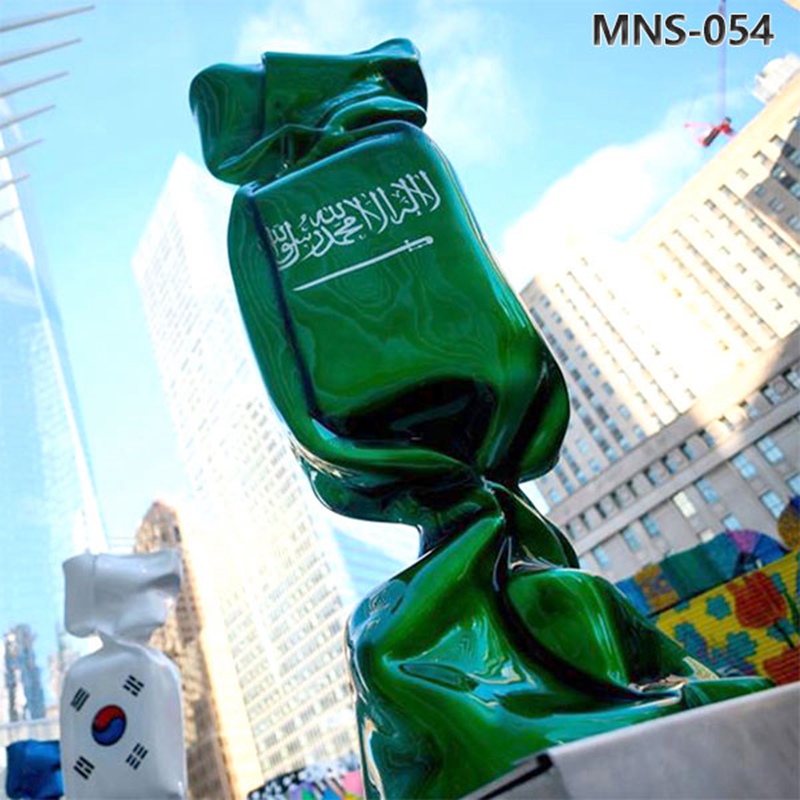 Painted Metal Candy Sculpture with Flag Public Artworks MNS-054