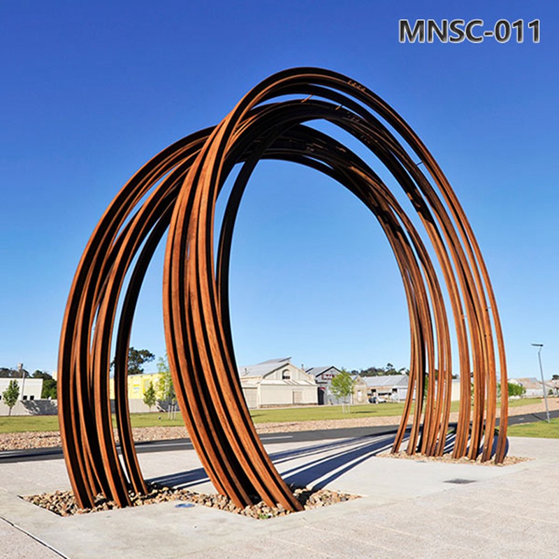 Large Semicircle Corten Steel Sculptures for Sale MNSC-011