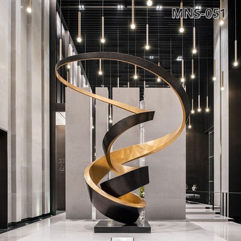 Modern Stainless Steel Metal Spiral Sculpture Decor MNS-051