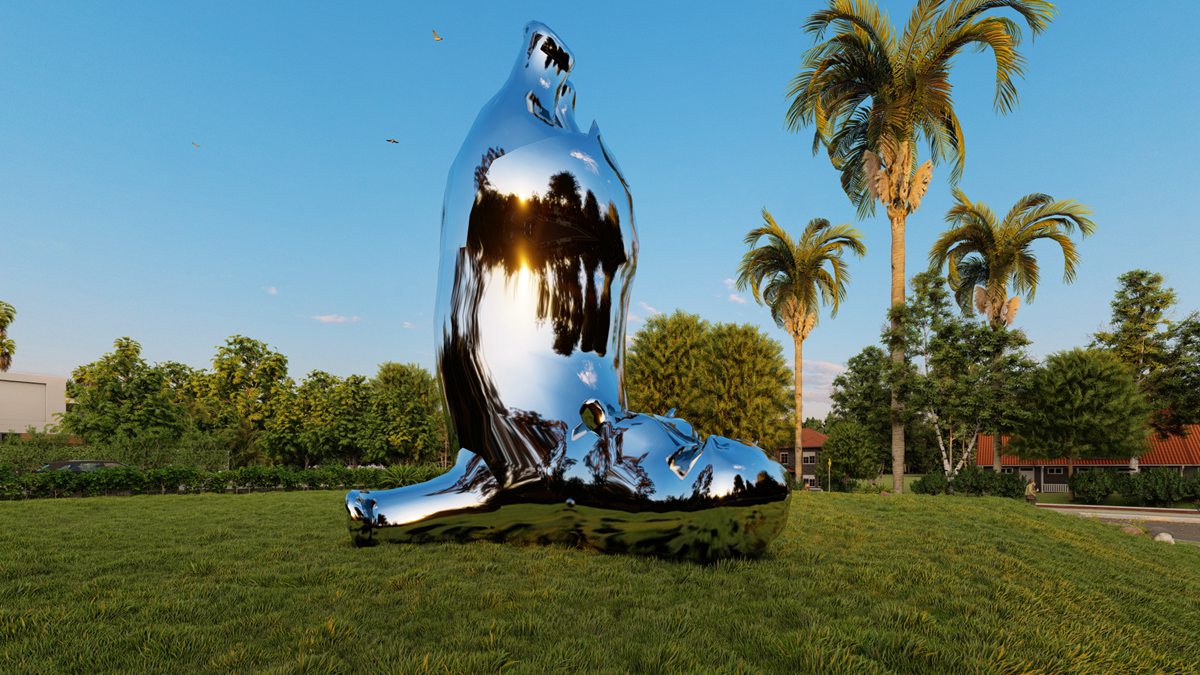 metal hippo sculpture (1)