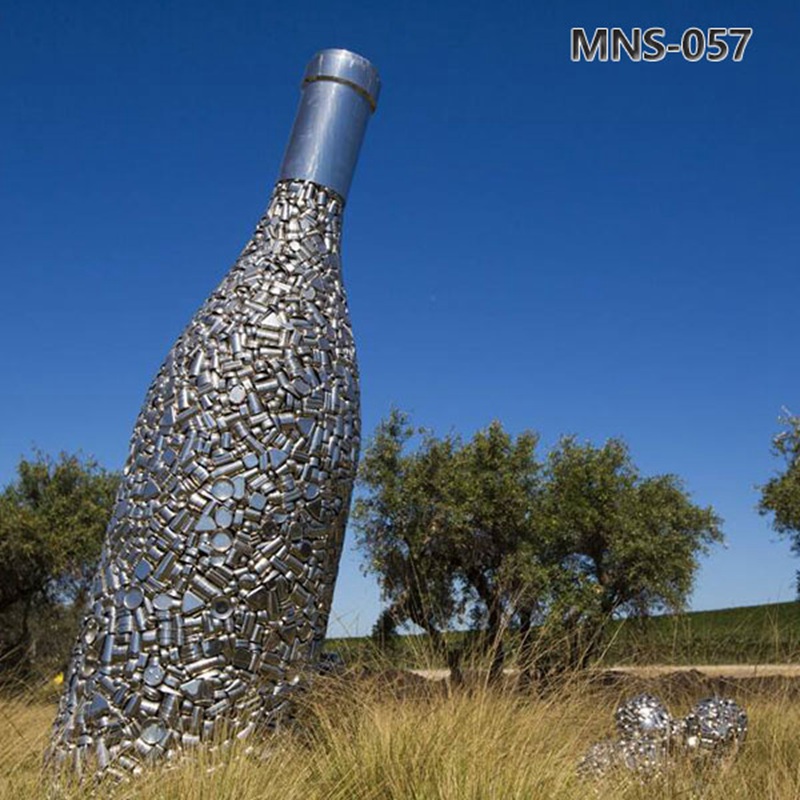 Modern Large Stainless Steel Bottle Sculpture Decor MNS-057