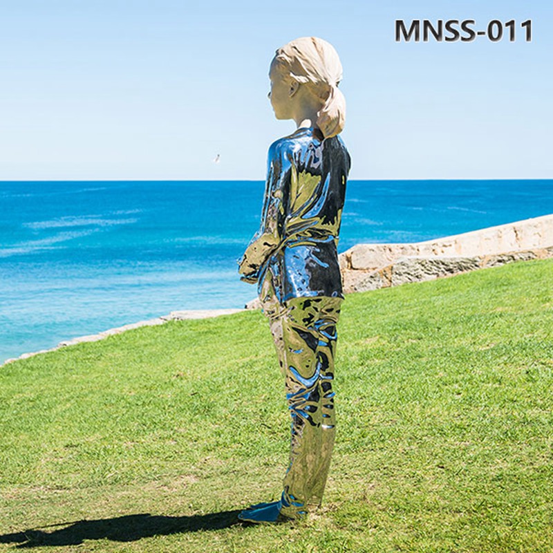 Modern Art Stainless Steel Standing Girl Sculpture MNSS-011