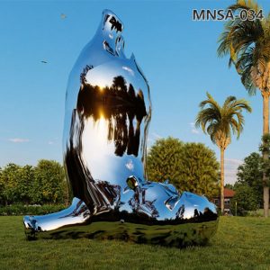 stainless steel hippo sculpture (2)
