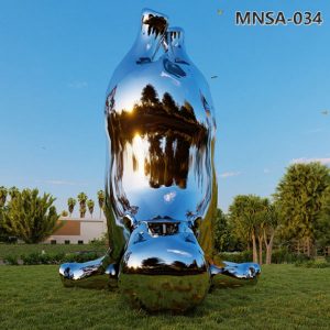 stainless steel hippo sculpture (4)