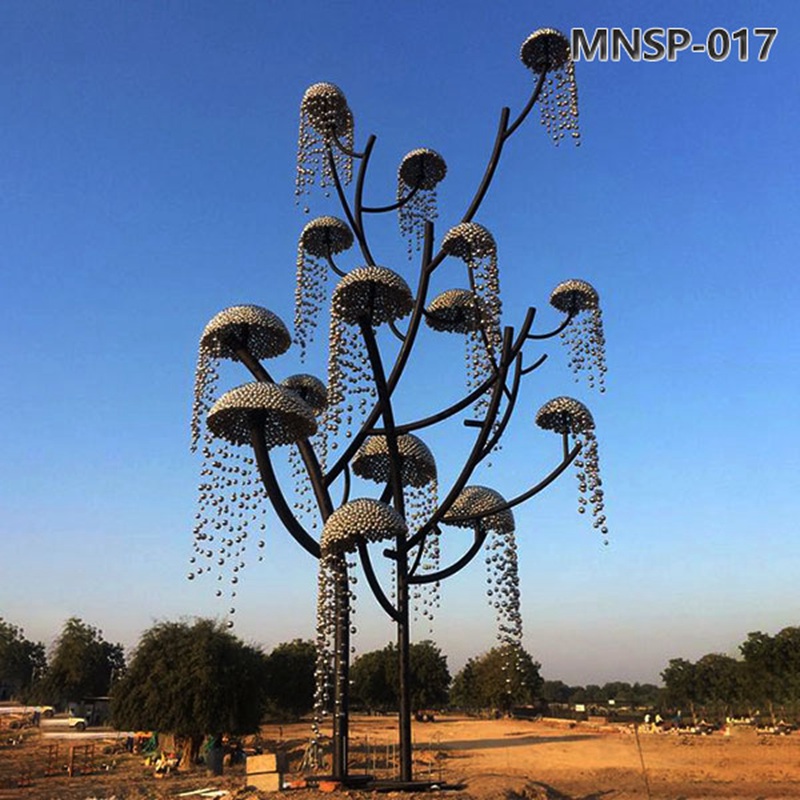 Outdoor Metal Tree Sculpture with Balls