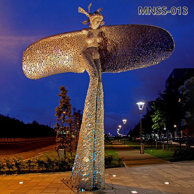 Large Stainless Steel Outdoor Sculpture with Wings MNSS–013