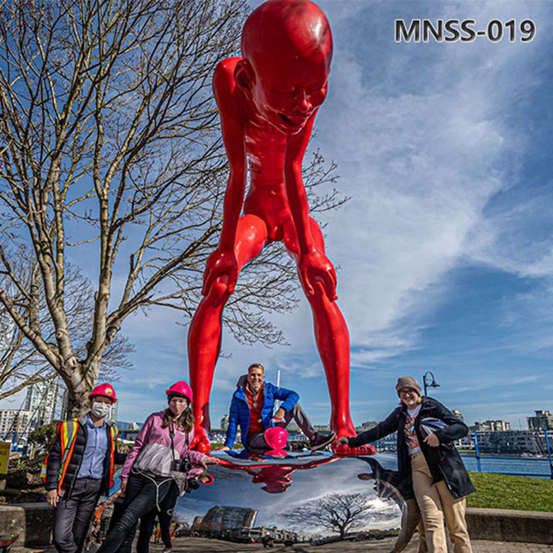 Red Stainless Steel The Proud Youth Public Sculpture MNSS–019