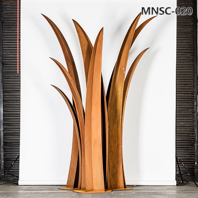 Corten Steel Large Metal Bulrush Sculpture MNSC-020