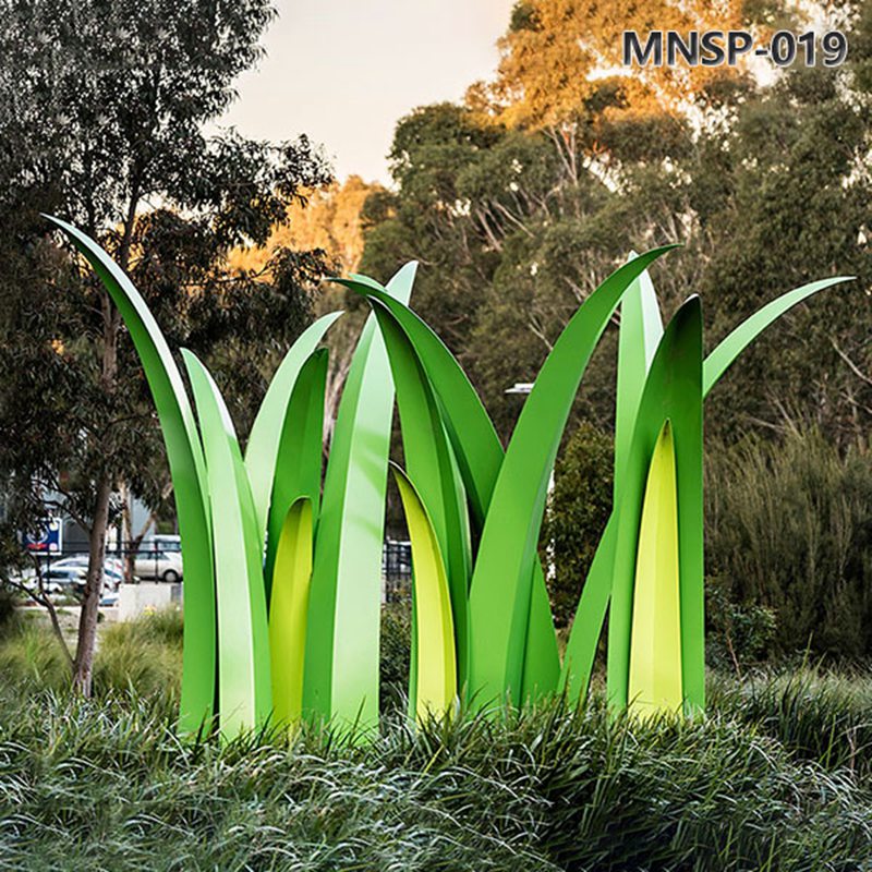 Large Stainless Steel Green Reed Garden Sculptures MNSP-019
