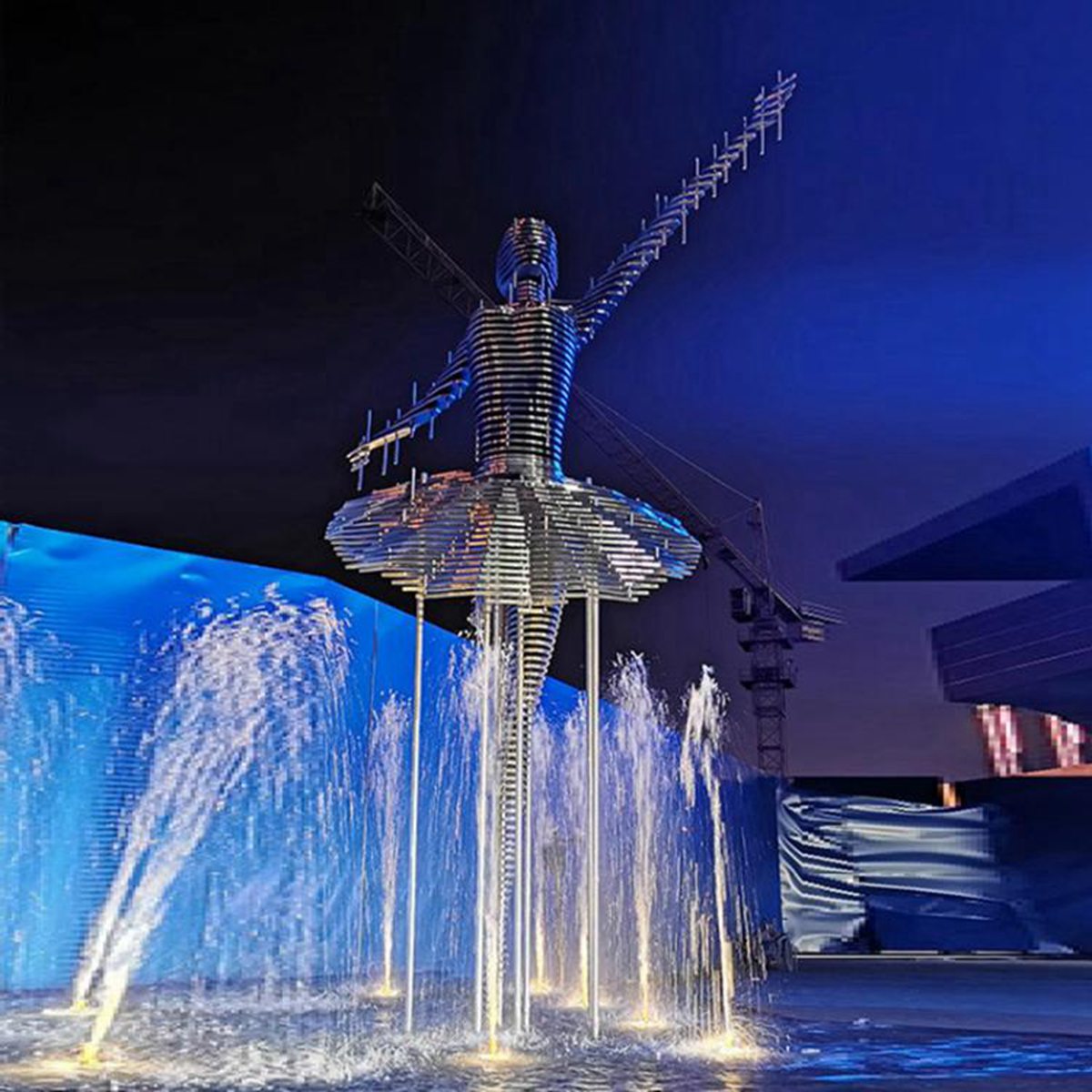 metal ballerina water fountain (3)