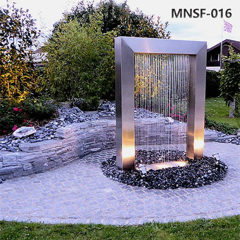 Rectangle Stainless Steel Artistic Water Fountains for Garden MNSF-016