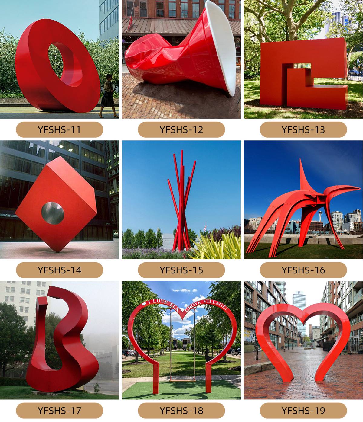 red stainless steel sculpture for sale (1)