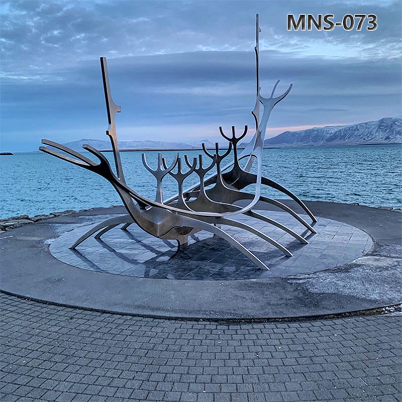 Abstract Sun Voyager Metal Boat Sculpture Manufacturer MNS-073