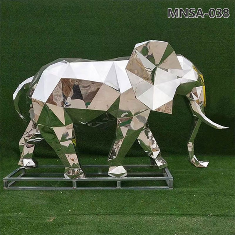 Stainless Steel Geometric Elephant Statue MNSA–038