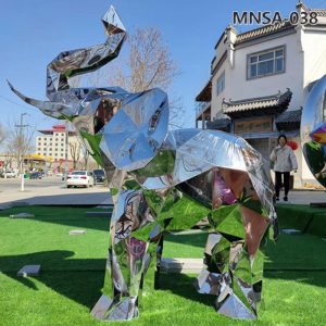stainless steel elephant statue (5)
