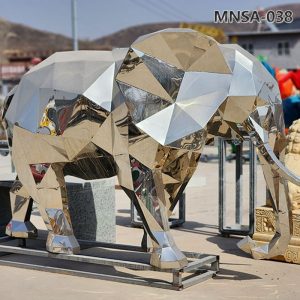 stainless steel elephant statue (6)