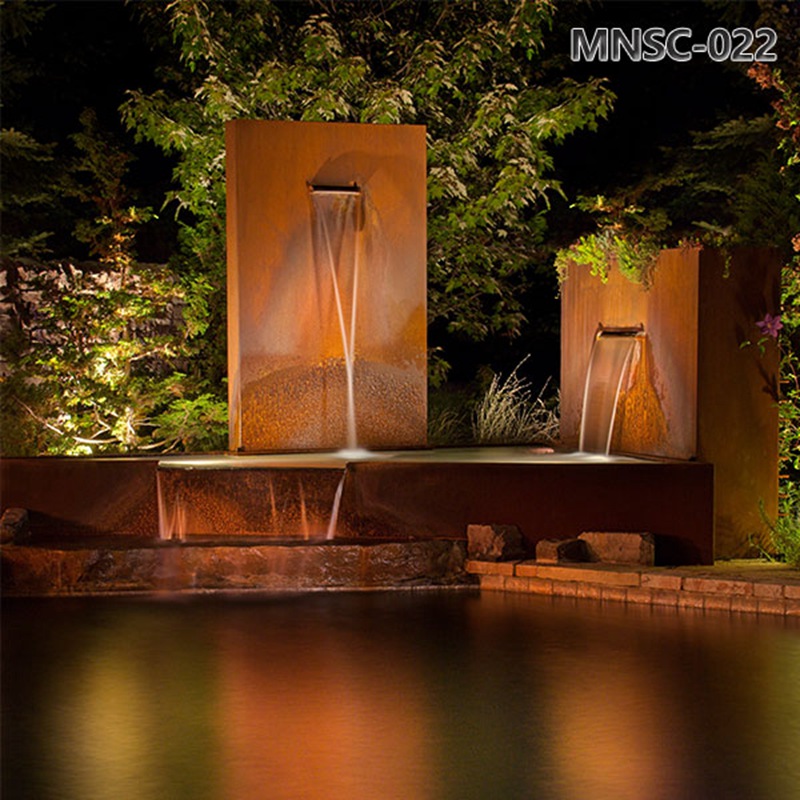 Large Garden Corten Steel Fountains Manufacturer MNSC-022