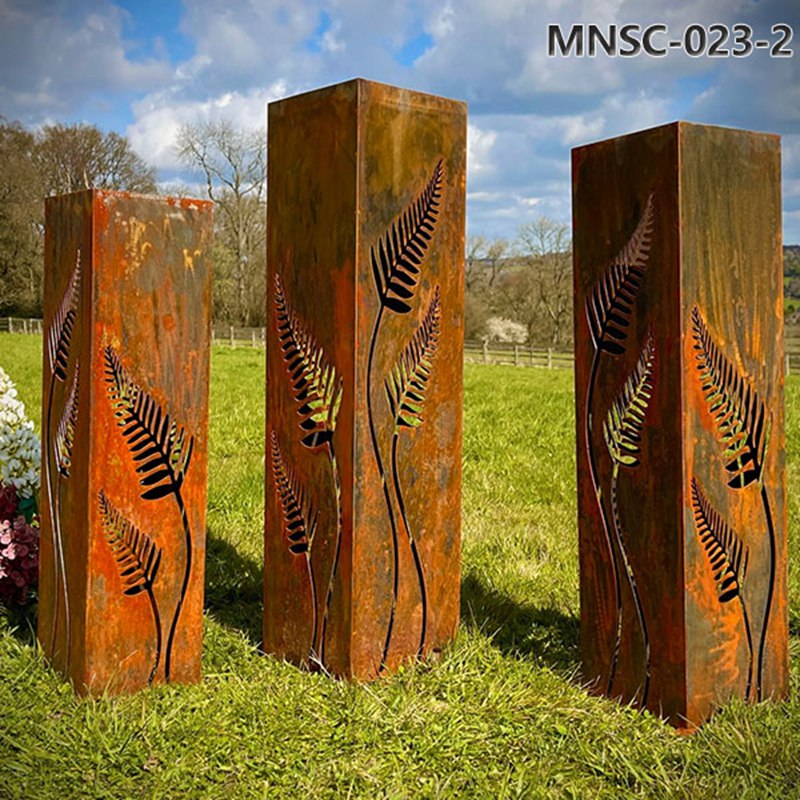 Hollow Corten Steel Metal Garden Columns MNSC-023