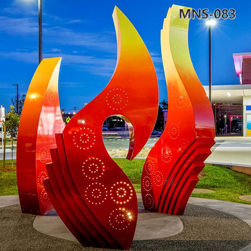 Red Flame Custom Garden Sculpture Supplier MNS-083