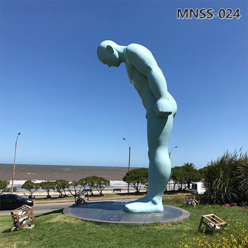 Blue Stainless Steel Greeting Man Statue for Sale MNSS–024