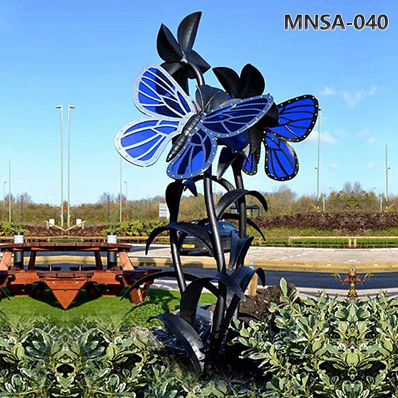 Blue Metal Butterfly Garden Sculpture MNSA–040