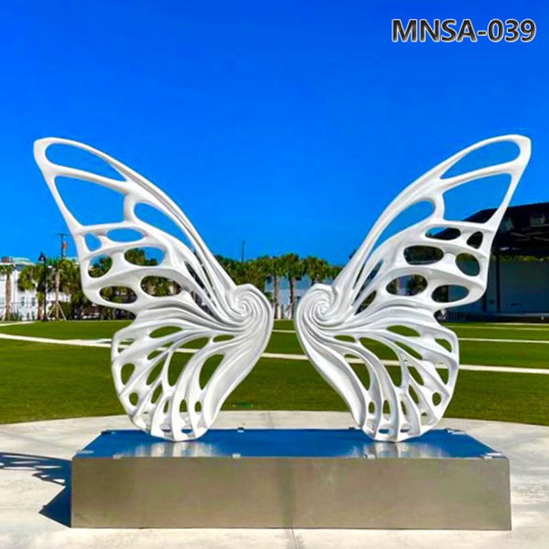 White Lighting Stainless Steel Butterfly Sculpture Art MNSA–039