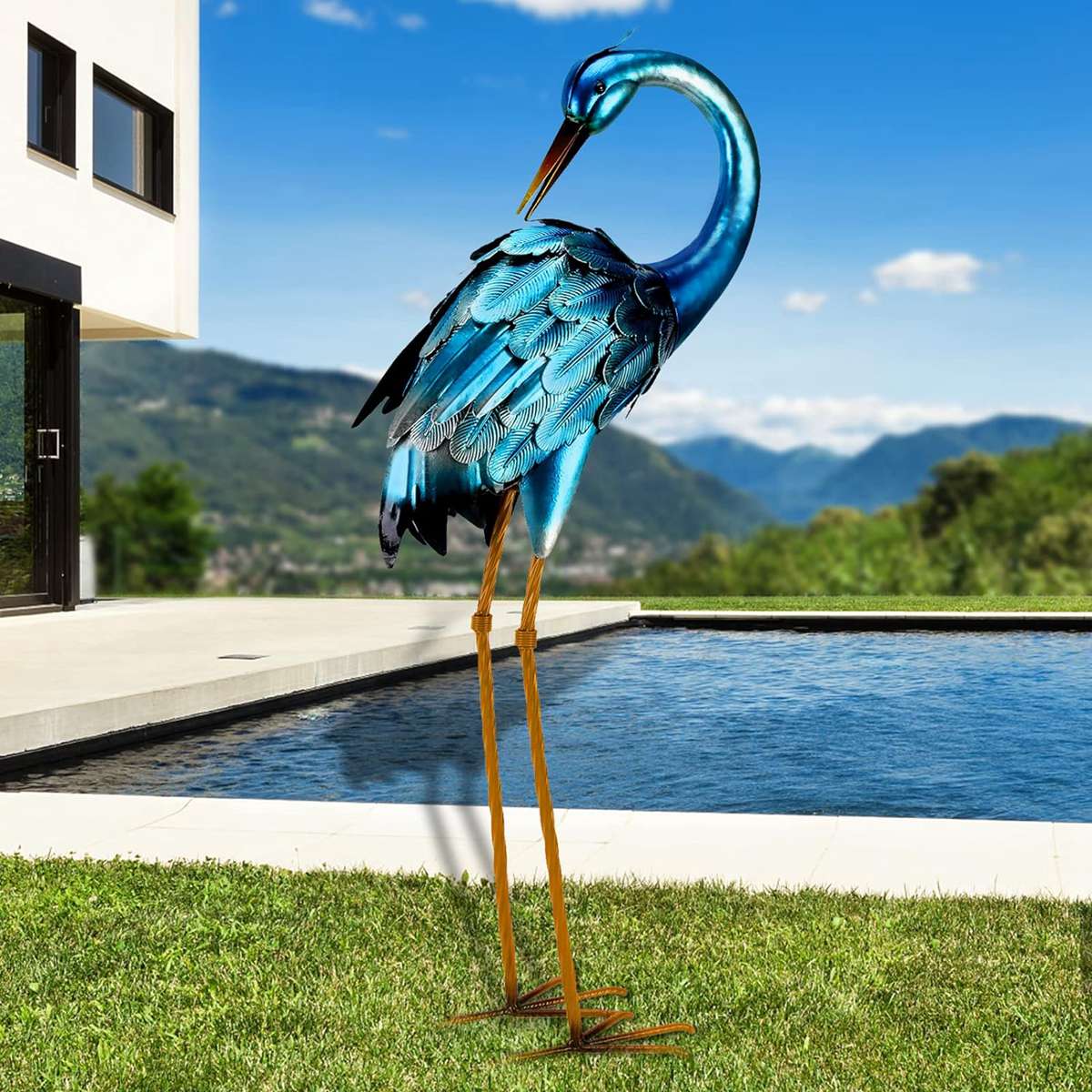 metal garden crane sculpture (2)