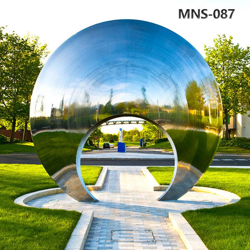 Mirror Circle Large Metal Lawn Sculptures MNS – 087