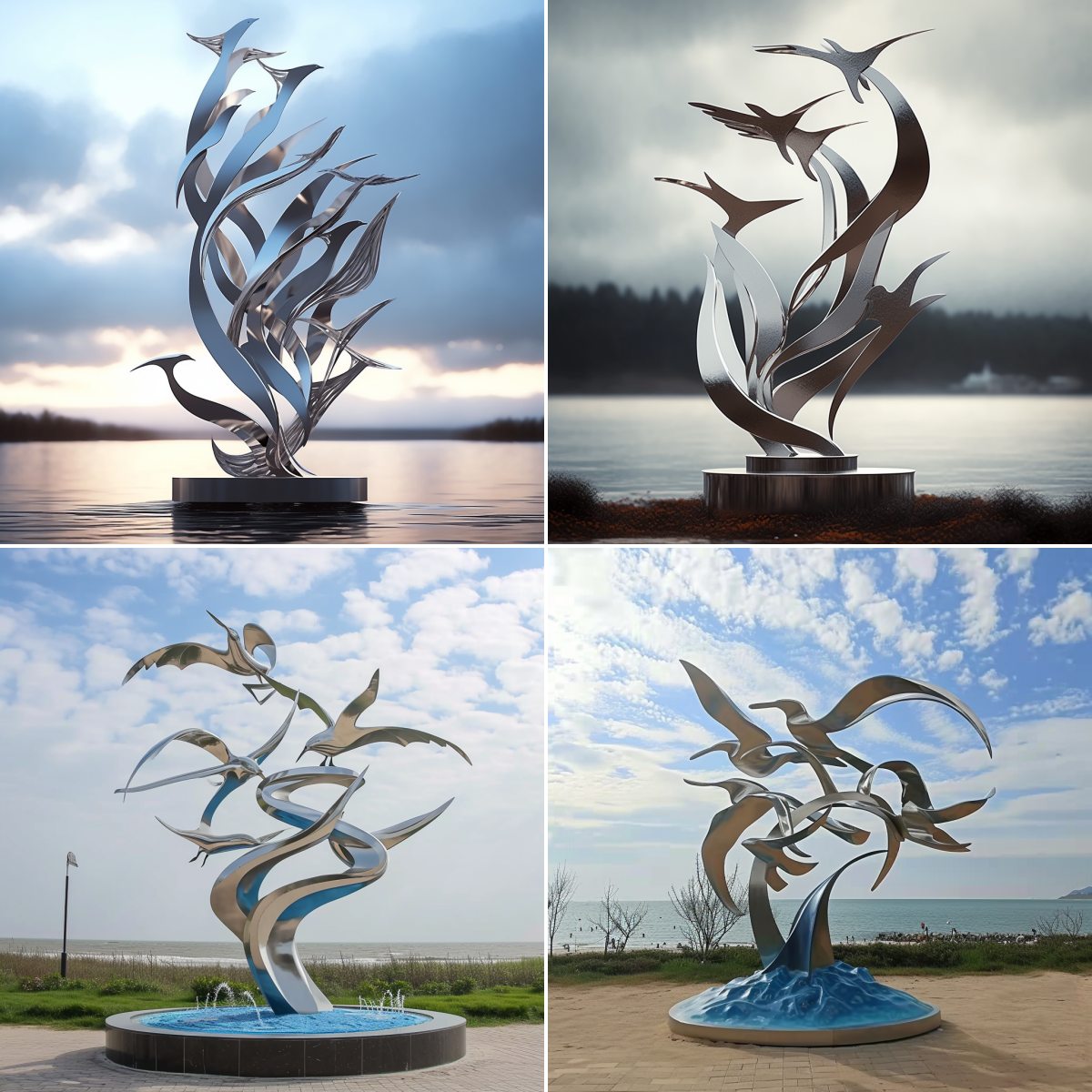 stainless steel bird sculpture (1)