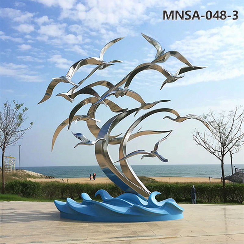 Metal Garden Creatures Flock of Birds Sculpture MNSA–048