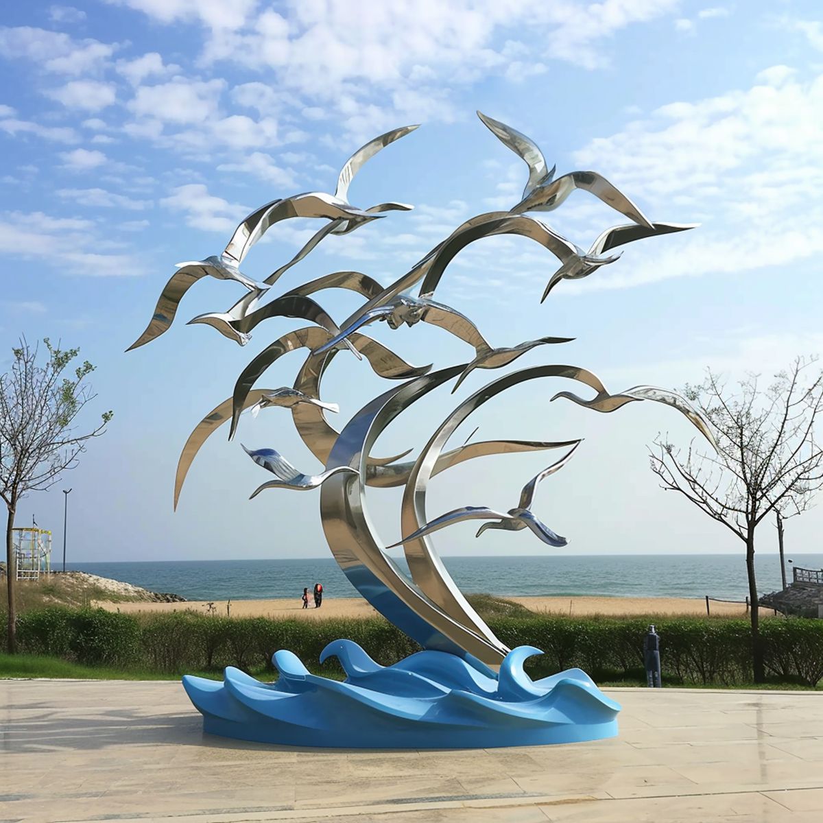 stainless steel bird sculpture (3)