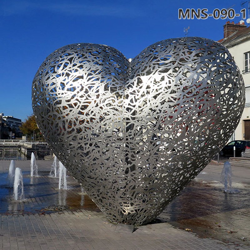 Large Hollow Metal Heart Sculpture Supplier MNS-090