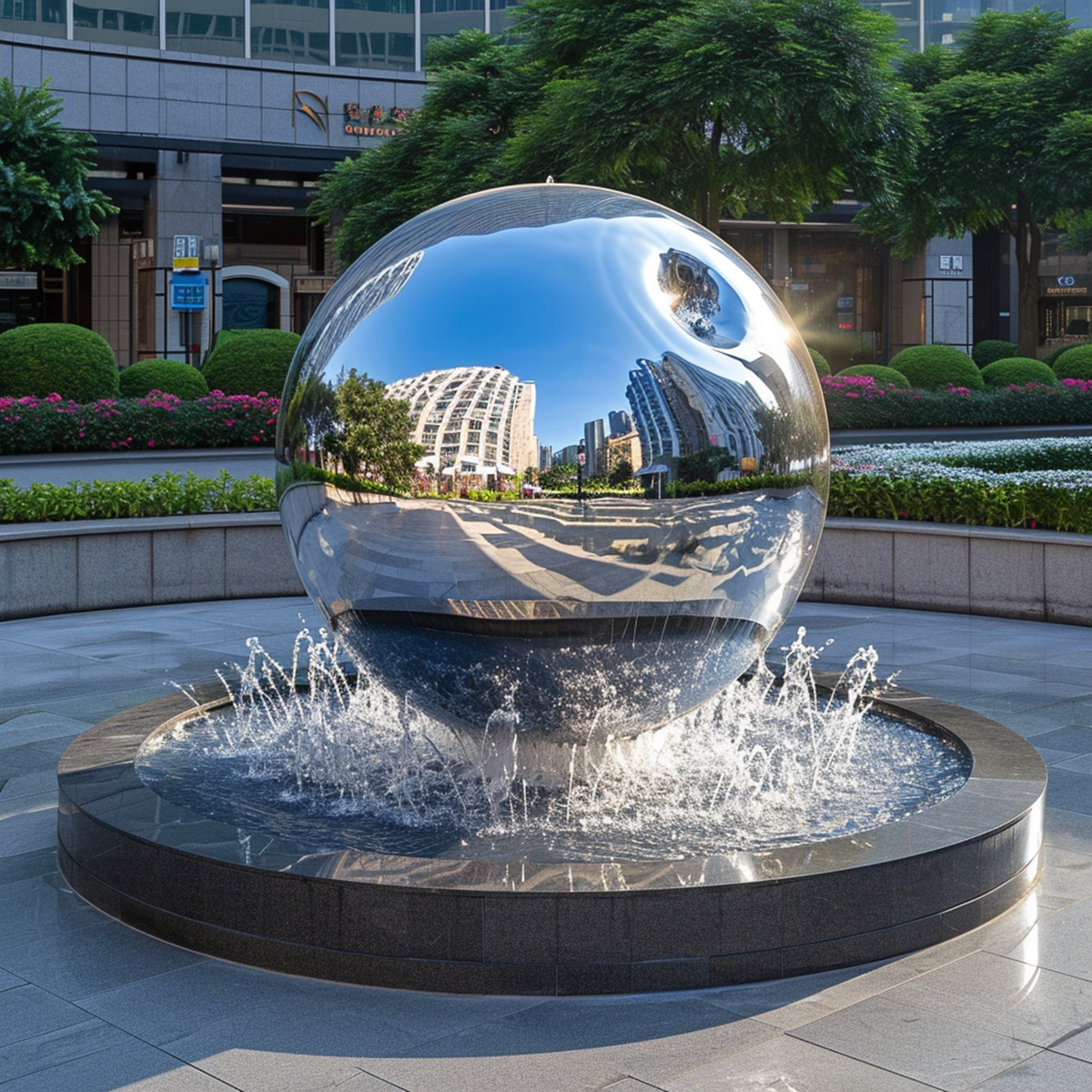 metal ball water feature