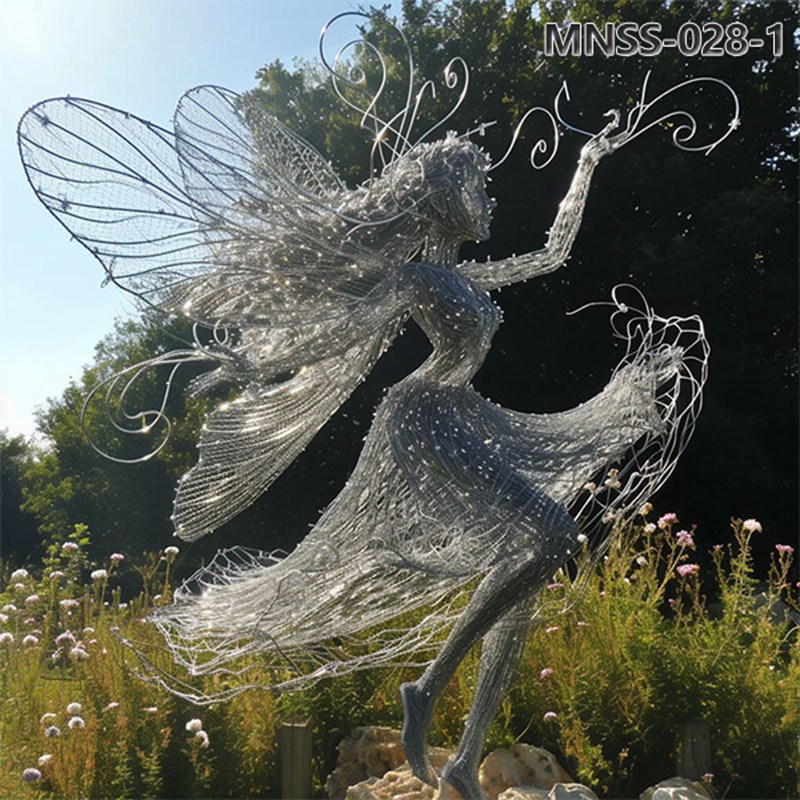 Life Size Metal Garden Fairy Sculptures for Garden MNSS–028