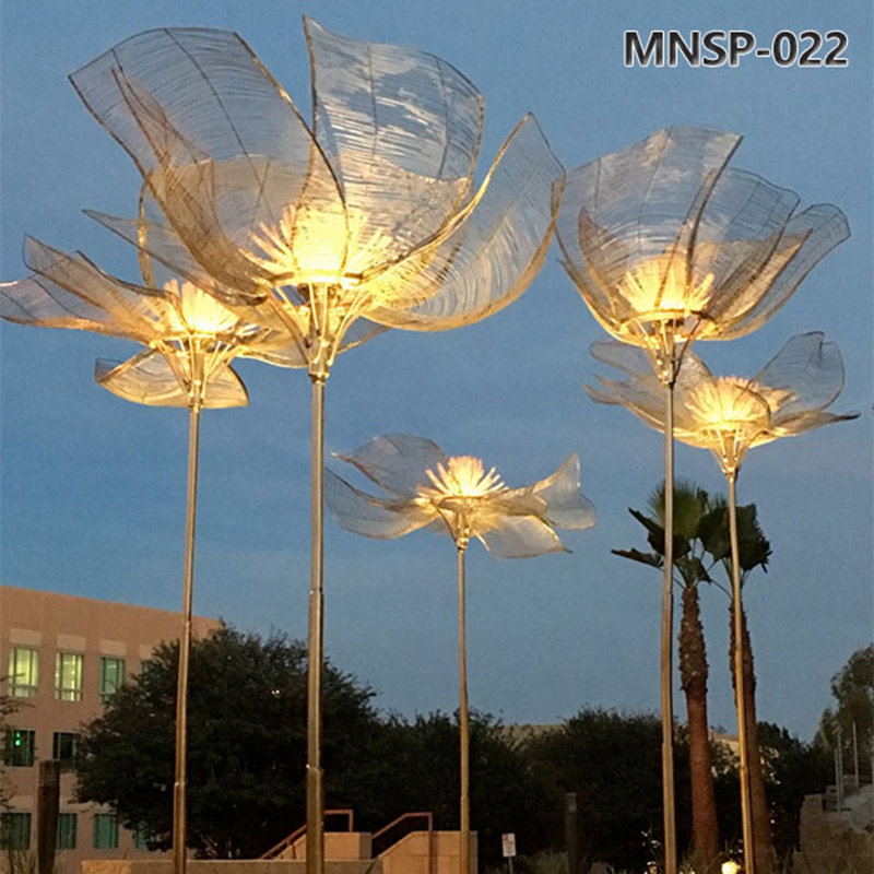 Public Lighting Metal Flower Sculpture Supplier MNSP-022