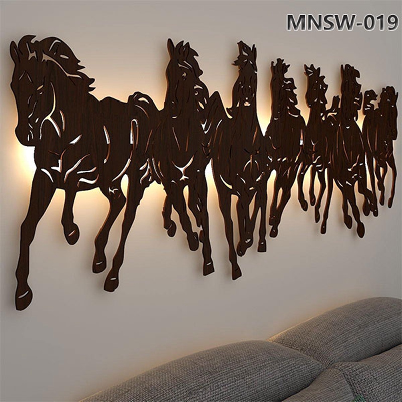 Metal Running Horse Wall Art Sculpture Decor MNSW-019