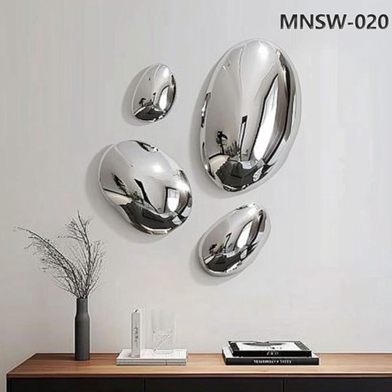 Stainless Steel Pebble Modern Wall Art Sculpture MNSW-020