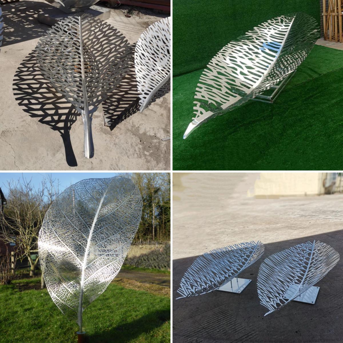 stainless steel leaf sculpture (6)