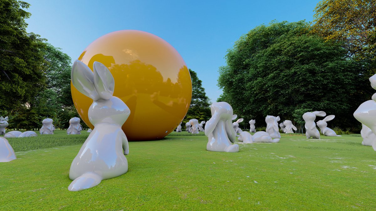 stainless steel rabbit sculpture (3)