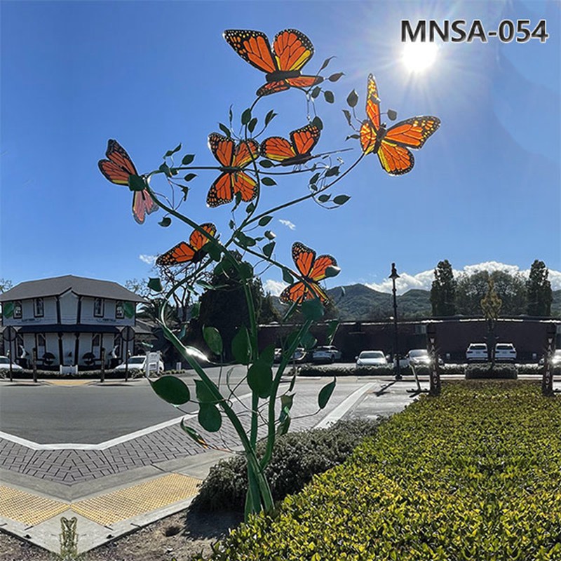 Colorful Stainless Steel Butterfly Art Sculpture for Sale MNSA-054