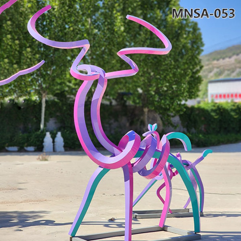 Colorful Deer Abstract Animal Sculpture for Outdoor MNSA-053